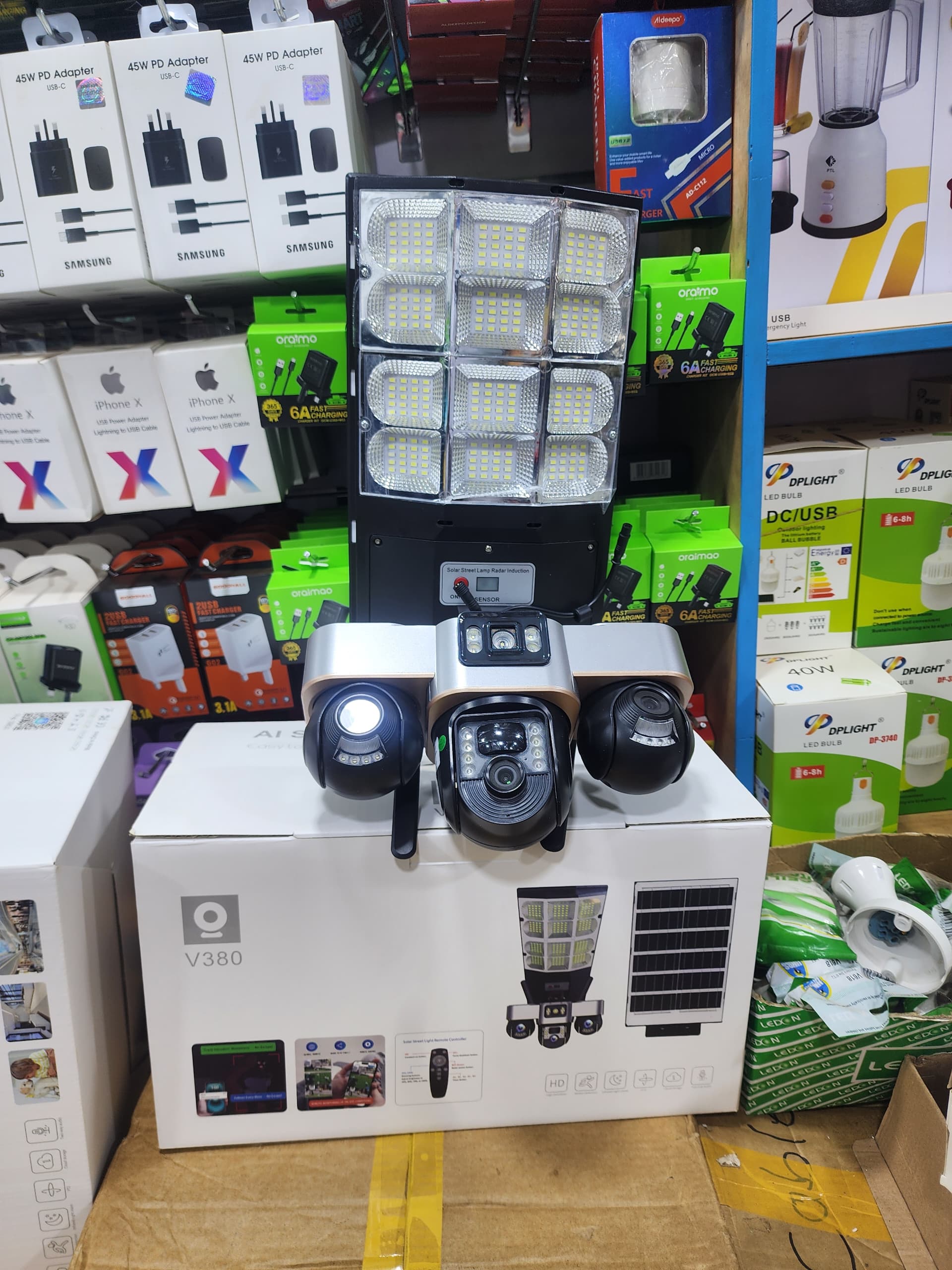 Solar cameras with light